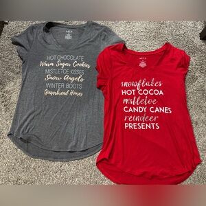Apt. 9 Gray and Red Short Sleeve Tees